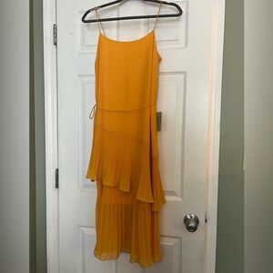 Chelsea 28 Tiered Bright Yellow Dress with Belt with Tassle (New with Tag)